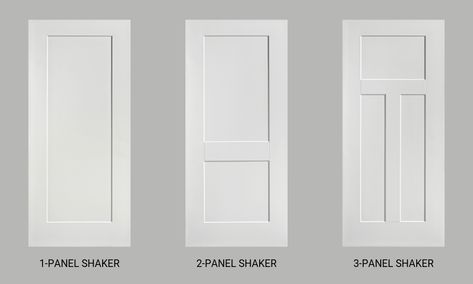 Interior Basement Door, 2 Panel Shaker Interior Door Black Hardware, Shaker Bedroom Doors, Shaker Style Interior Design, Interior Door Panel Styles, One Panel Door Interiors, 3 Panel Interior Doors Shaker, Interior Shaker Style Doors, White Shaker Doors Interior