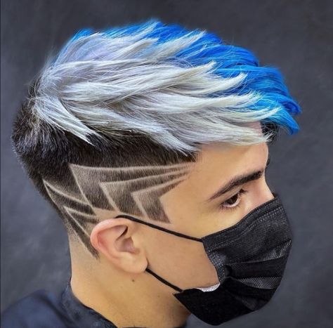 Mens Colored Hair Ideas, Men Hair Colour Ideas, Boys Hair Color Ideas, Mens Hair Color Ideas, Hair Designs For Men, Boys Colored Hair, Cool Hair Designs, Hair Colour Design, Gents Hair Style