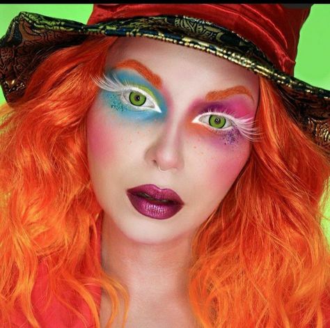 Womans Mad Hatter Costume Diy, Mad Hatter Makeup Ideas, Mad Hatter Makeup For Women, Mad Hatter Costume Female, Female Mad Hatter, Mad Hatter Girl, Mad Hatter Halloween, Mad Hatter Outfit, Mad Hatter Makeup