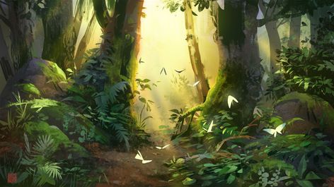 ArtStation - silence Forest Drawing, Environment Painting, Art Album, 3d Artwork, Beautiful Landscape Wallpaper, Fantasy Art Landscapes, Landscape Illustration, Environment Concept Art, Environmental Art