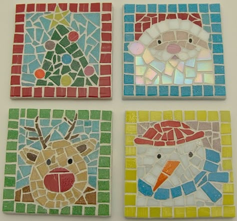 DIY Mosaic Art Ideas to Spice Up Christmas 2019 - Mozaico Blog Mosaics For Kids, Mosaic Christmas, Christmas Mosaics, Tree Mosaic, Winter Art Lesson, Paper Mosaic, Diy Winter, Mosaic Art Projects, Mosaic Tile Art