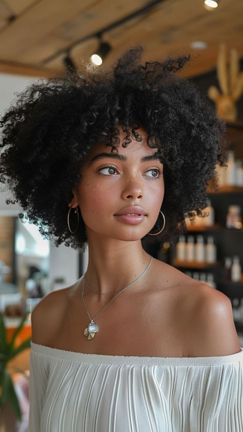 24 Must-Try Hair Colors for Afro-Textured Hair This Year | Lookosm Jet Black Hair Curly, Afro Portrait, Black Women Afro, Mint Green Hair, Curly Afro Hair, Cabello Afro Natural, Natural Afro, Portrait Reference, Natural Curly Hair