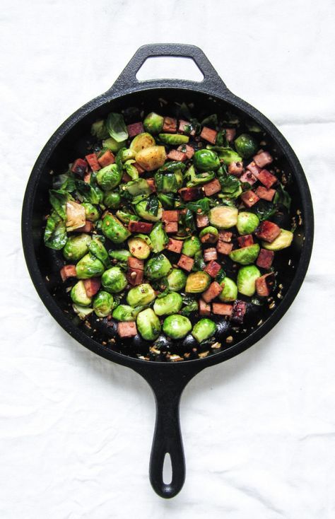 Sweet and Spicy Brussels Sprouts With Spam | 17 Foods That Prove Spam Is Delicious And Totally Fine To Eat Sweet And Spicy Brussel Sprouts, Spicy Brussel Sprouts, Spam Recipes Dinners, Spam Recipes, Canned Meat, Ultimate Breakfast, Serious Eats, Hoisin Sauce, Food Trends