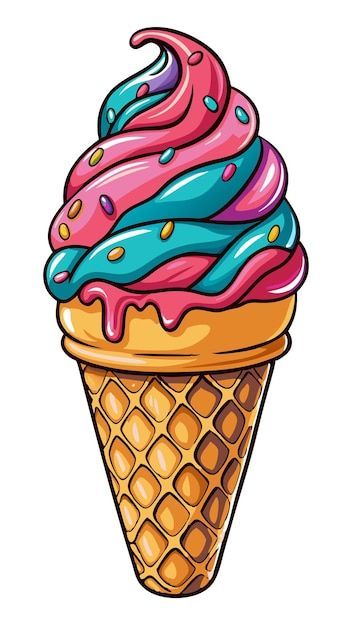 Vector vector ice cream illustration on ... | Premium Vector #Freepik #vector Ice Cream Vector Illustration, Ice Cream Kartun, Ice Cream Clip Art, Ice Cream Draw, Ice Cream Drawing, Vector Food Illustration, Ice Cream Cute, Ice Cream Cartoon, Ice Cream Clipart