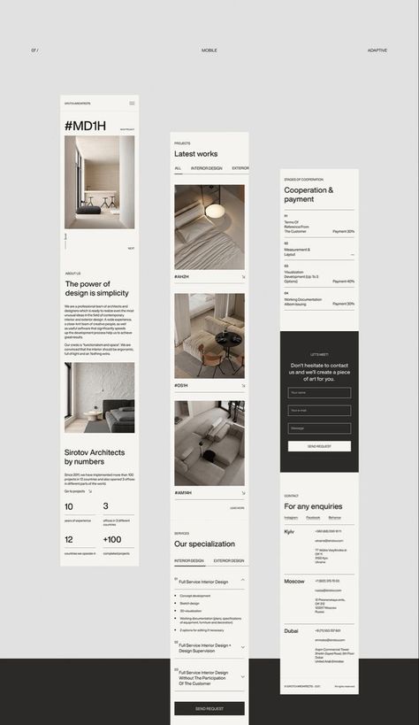 Link Page Design, Mobile Layout Design, Mobile Website Layout, Ticket Website Design, Architect Website Design, Uiux Portfolio, Detail Page Design, Architecture Website Design, Editorial Web Design