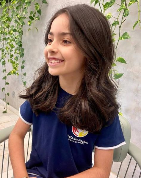 50 Cute Haircuts for Girls to Put You on Center Stage Cute Haircut For Girls Medium, Kids Layers Haircut, Hair Cut Ideas Girls, Girl Layered Haircut Kids, Girls Haircuts Medium Length, Haircuts Girls Medium, Hair Cuts For Kids Girls Ideas, Girls Long Haircut Kids Layers, Medium Length Girls Haircut