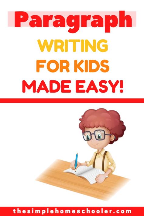 Are you looking for some help with teaching paragraph writing to your kids? I have personally dealt with a reluctant writer who found paragraph writing be boring and overwhelming. I am so thankful I found a resource that helped us BOTH conquer paragraph writing the easy way! Check out the post to find out more about this step-by-step approach to writing. via @https://www.pinterest.com/thesimplehomeschooler/ How To Write A Paragraph 3rd Grade, How To Write A Paragraph For Kids, How To Write A Paragraph, English Paragraph Writing, Paragraph Template, Paragraph Writing Topics, Teaching Paragraphs, Teaching Paragraph Writing, Writing Paragraphs