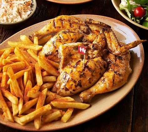 Nandos Chicken Recipe, Nandos Peri Peri Chicken, Peri Peri Chicken Recipe, Nando's Chicken, Chicken Burgers Recipe, Peri Peri Chicken, Chicken And Chips, Peri Peri, Grilled Chicken Recipes