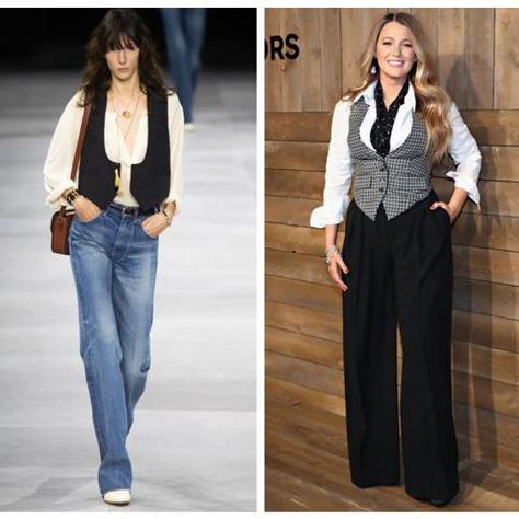 How To Style A Black Waistcoat, Vest Outfits For Women 2023, Velvet Vest Outfit Women, How To Wear A Waistcoat Women, Fitted Denim Vest Outfit, How To Style Vest Women, Menswear Vest Outfits For Women, How To Style A Waistcoat, How To Style Waistcoat Women