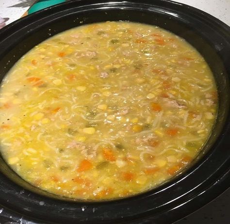 Iowa Sweet Corn Soup, Chicken And Corn Soup Slow Cooker, Slow Cooker Chicken Sweet Corn Soup, Chicken Sweet Corn Soup Recipe, Chicken Sweet Corn Soup, Chicken And Corn Soup, Chicken Soup Slow Cooker, Sweetcorn Soup, Chicken And Sweetcorn Soup