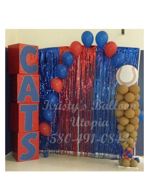 Photo Booth Back Drop... Baseball! Kristy's Balloon Utopia Baseball Photo Booth Backdrop, Volleyball Photo Backdrop, Baseball Photo Backdrop, Baseball Photo Booth, Softball Banquet, Athletic Banquet, Basketball Banquet, Baseball Banquet, Baseball Treats