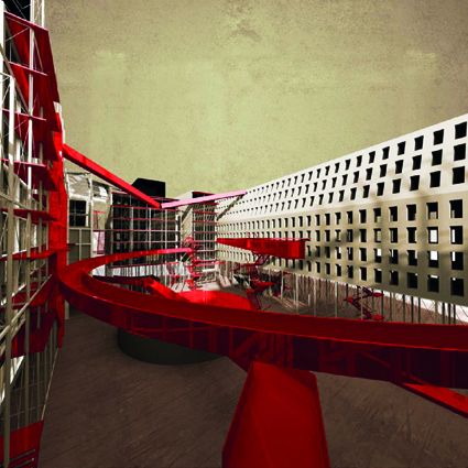 Hybrid Architecture, Housing Competition, Genova Italy, Solar Collector, Architectural Competition, Architecture Concept Diagram, Red Panels, First Prize, Architecture Concept