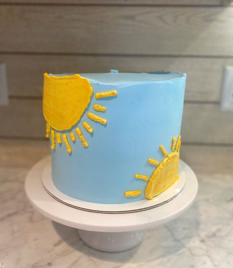 here comes the ☀️ . . . #babyshowercake #boybabyshower #herecomesthesun☀️ #clintonnc🍰🍓 #sampsoncounty Here Comes The Son Diaper Cake, Yellow Smash Cake, Here Comes The Son Cake, Baby Shower Gender Reveal Cake, Baby Shower Sheet Cakes, Sun Cake, Cake Yellow, Here Comes The Son, Baby Shower Cakes For Boys