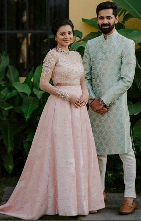 Bride And Groom Christian Wedding Outfit, Ingejment Dress, Christian Betrothal Dress, Engagment Dress 2022, Kerala Engagement Couple Dress, Men Reception Wear Indian, Engagement Outfit For Groom, Christian Groom Outfit, Couple Dress Matching Indian For Engagement