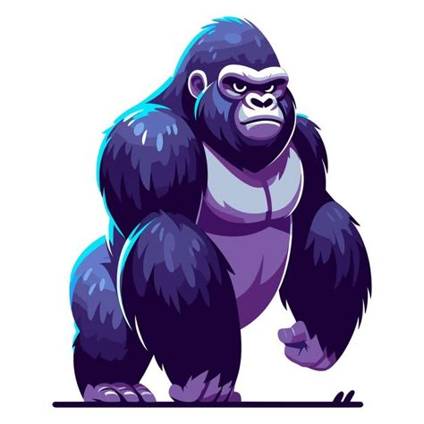 Gorilla Animation, Cute Gorilla Illustration, Cool Gorilla Art, Gorilla Drawing, Gorilla Comic Art, Cartoon Gorilla, Gorilla Grodd Art, Gorilla Art, Bull Painting