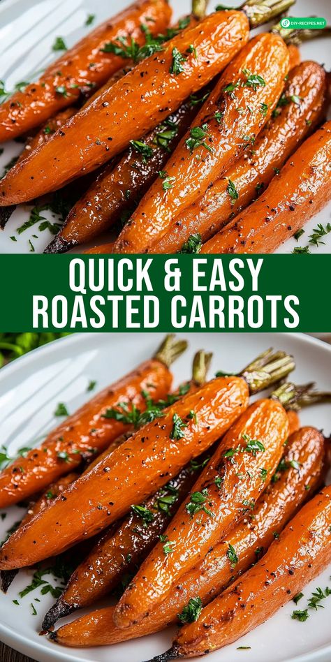 Whip up Quick & Easy Roasted Carrots in under 30 minutes! A delicious side dish that’s full of natural sweetness and flavor. Carrots Roasted In Oven, Vegetable Side Dishes Carrots, Best Roast Carrots, How Long To Roast Carrots In Oven, Carrot Oven Recipes, Roasting Carrots In The Oven, Baking Carrots In Oven, Long Carrots Recipe, Whole 30 Carrots