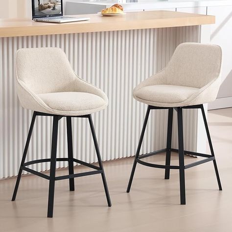 Amazon.com: Zesthouse 26'' Swivel Bar Stools Set of 2, Modern Counter Height Barstools with Backs, Upholstered Linen Fabric Stools for Kitchen Island, Counter Top Stools with Metal Legs, Beige : Home & Kitchen Barstools With Backs, Modern Kitchen Chair, Stools For Kitchen, Bar Stools Kitchen Island, Modern Counter Stools, Stools For Kitchen Island, Bar Stools With Backs, Counter Height Chairs, Swivel Counter Stools