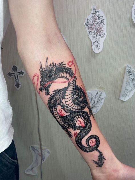 Relentless Tattoo, Dragon Tattoo Forearm, Dragon Hand Tattoo, Dragon Tattoos For Men, Dragon Tattoo Art, Chinese Dragon Tattoos, Japanese Dragon Tattoo, Dragon Sleeve Tattoos, Dragon Tattoo For Women