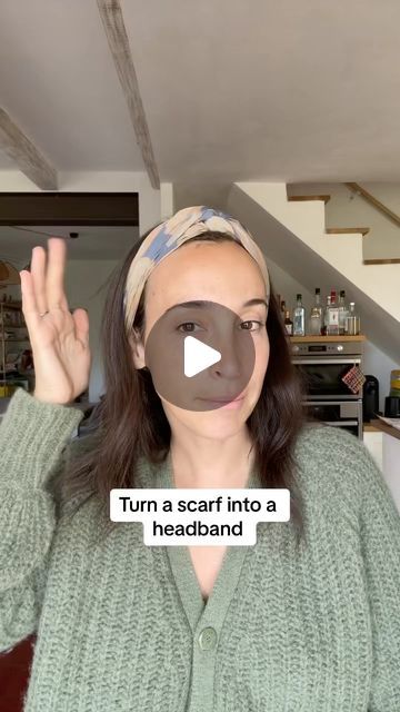 Isabelle Bertolami on Instagram: "How to turn an scarf into a headband #momlife #momsofinstagram" How To Keep Headbands From Slipping, How To Wear A Head Scarf, How To Wear A Headband, Scarf As Headband, Scarf Headband Hairstyles, Scarf Head, Tie Scarf, Head Wrap Scarf, Hair Scarf