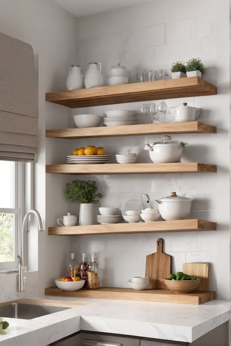 1. Kitchen Transformation
2. Modern Kitchen Design
3. Innovative Storage Solutions
4. Floating Shelf Inspiration Building Floating Shelves, Small Kids Playrooms, Floating Shelf Kitchen, Space Building, Diy Floating Shelves, Light Oak Floors, Custom Floating Shelves, Danish Interior Design, Traditional Shelves