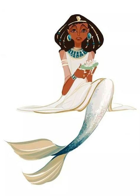 Egyptian Mermaid Mermaid Illustration, Siren Mermaid, Mermaid Drawings, Black Mermaid, Mermaid Dreams, Mermaids And Mermen, Mermaid Life, Mystical Creatures, Mermaid Art