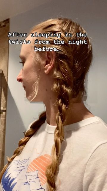 Makenzie Y on Instagram: "✨ From Confidence to Cozy Nights: The Unveiling of My “Dirty Hairstyle” Secrets! 💇‍♀️🌟 After those two twists work their magic, leaving you feeling beautiful and confident all day, it’s time to let your hair down! If, like me, you battle with the nighttime struggle of long hair, these twists are a game-changer. Soft enough to sleep on without causing discomfort, these twists keep your hair contained. No more waking up with a hair-pulling battle! When morning arrives, release the twists to reveal a beautiful krimpy hairstyle. Depending on the number of “dirty hair” days, you can let it flow for a cleaner hair day or opt for a cozy hat – my go-to is a beanie in chilly Colorado this time of year. Another stylish option is to toss it up into a ponytail. Versatility Sleepy Tie Hair, Hairstyles To Go To Sleep In, Nighttime Hairstyles Sleep, Night Time Hairstyles Sleep, Over Night Hairstyles, Bedtime Hairstyles Sleep, Hairstyles To Sleep In, Fast Easy Hairstyles, Sleep Hairstyles