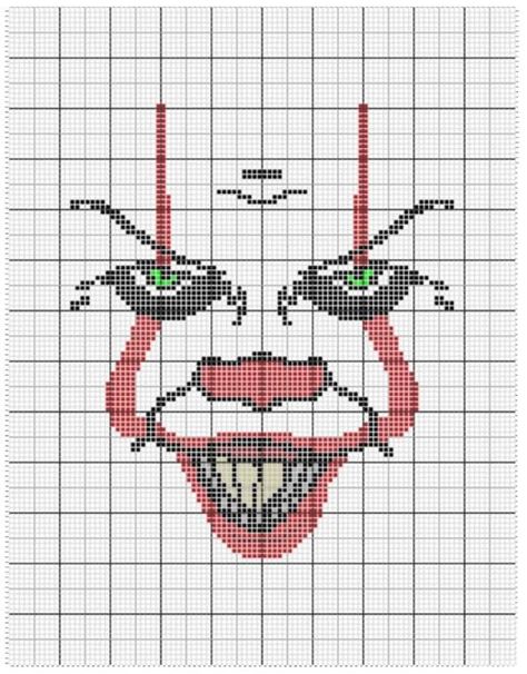 Crochet Alpha Pattern, Horror Crochet, Cross Stitch Halloween, Alphabet Patterns, Clown Face, Yarn Creations, Cross Stitch Alphabet Patterns, Stitch Halloween, Halloween Clown