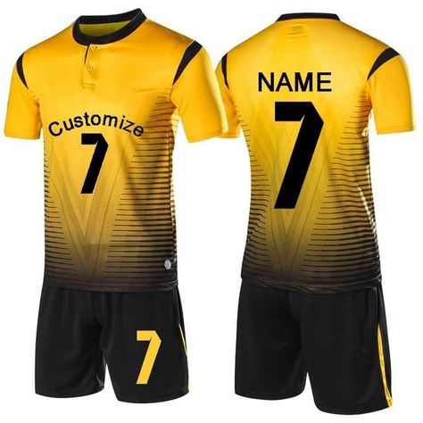 Soccer uniforms available in Premium Quality 👉🏻Elevate your brand with our custom apparel manufacturing services! 🔥We specialize in personalized designs, high-quality production and custom printing & embroidery Let's create something amazing together! Fast Turnaround Worldwide Delivery 🚚 DM us on FB & Instagram or Contact us Via. Whatsapp: +971553914277 Yellow Football Jersey Design, Racing Fc, Soccer Uniforms Design, Sports Uniform, Football Jersey Outfit, Soccer Store, Sports Tshirt Designs, Sports Jersey Design, Soccer Outfits