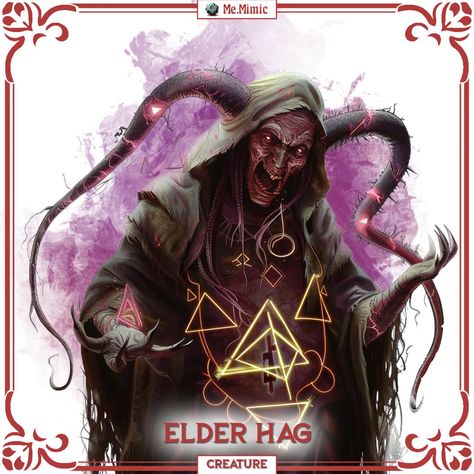 DnD 5e Statblock for Elder Hag by Me.Mimic Dnd Abberation, Dnd Aberrations, Hag Dnd, Eldritch Gods, Dnd Fey, Eldritch God, Hag Witch, Dnd Statblocks, Dungeon Keeper