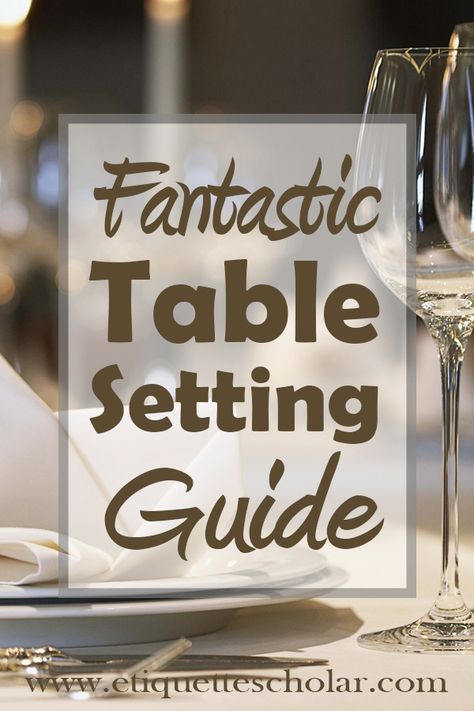 The best table setting guide on the web! Learn the correct way to place forks, knives and spoons. Arrange drinking and wine glasses correctly. Choose the right tablecloth and much more! Silverware Setting On Table, Correct Table Setting, Easy Table Setting, Table Setting Guide, Basic Table Setting, Table Setting Etiquette, Common Courtesy, Table Settings Tips, Easy Table