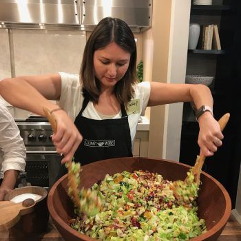 Summer Chopped Salad with Lemon Vinaigrette | Culinary Works Summer Chopped Salad, Salad With Lemon Vinaigrette, Salad With Lemon, Lemon Vinaigrette, Red Onions, Garbanzo Beans, Appetizer Salads, Ripe Tomatoes, Ripe Avocado