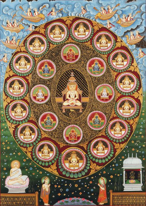 Jainism Week! Twenty Four Tirthankaras [Source] The 24 Tirthankaras form the tantric meditative syllable HRIM India, Gujarat (1800s) [Source] The 24 Tirthankaras India, Jaipur (c. 1850) [Source]... Mahaveer Swami Jain Images, Jainism Wallpaper, Indian Games, Jai Jinendra, Dream Photo, Shri Yantra, Jain Temple, Twenty Four, Indian Folk Art