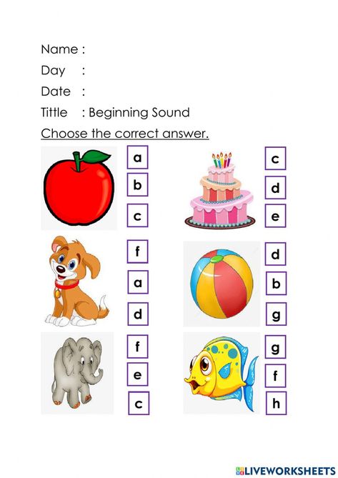 Phonic Sounds, Letter Recognition Worksheets, Printable Alphabet Worksheets, Beginning Sounds Worksheets, Kindergarten Phonics Worksheets, English Worksheets For Kindergarten, All About Me Preschool, Kindergarten Reading Worksheets, English Speaking Skills