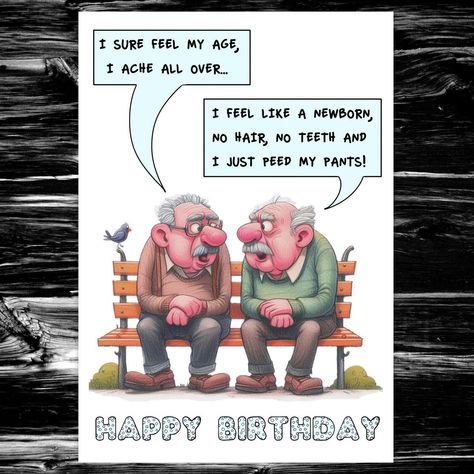 Funny Birthday Card for Him Men Male - Like A Newborn Birthday Card For Him, Funny Birthday Card, Funny Birthday Cards, Funny Cards, Birthday Humor, Birthday Cards, Happy Birthday, Humor, Feelings