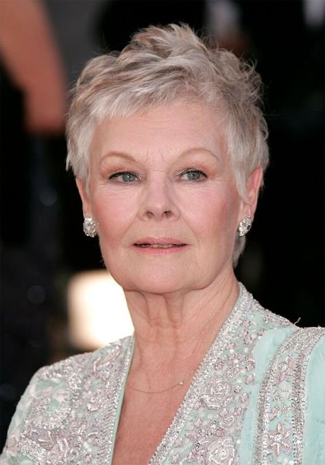 Pixie Judy Dench Hair, Over 60 Hairstyles, Short Hair Pixie Cuts, Judi Dench, Short Grey Hair, Emma Thompson, Pregnant Diet, Tilda Swinton, Short Hair Over 60