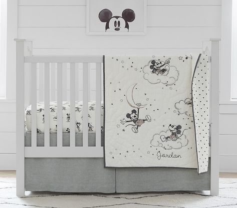 Black And White Mickey Nursery, Black And White Disney Nursery, Vintage Mickey Nursery, Vintage Mickey Mouse Nursery, Mickey Mouse Nursery Ideas, Baby Boy Nursery Disney, Baby Boy Disney Nursery, Boy Disney Nursery, Mickey Mouse Nursery Boy