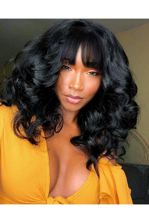 beafay Human Hair Wigs with Bangs Body Wave None Lace Front Wigs 100% Brazilian Virgin Human Hair Wigs 130?nsity Glueless Remy Human Hair for Black Women Natural Color 18 inch Blond Rose, Brazilian Loose Wave, Medium Hair Styles For Women, Smink Inspiration, Short Wigs, Remy Human Hair, Hair Bundles, Prom Hair, Weave Hairstyles