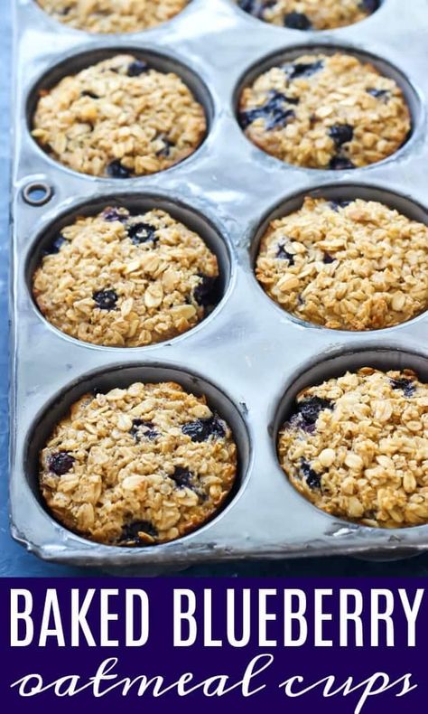 Blueberry Baked Oatmeal Cups, Mom On Timeout Recipes, Blueberry Oatmeal Cups, Baked Oatmeal With Blueberries, Healthy And Easy Breakfast, Perfect Oatmeal, Blueberry Baked Oatmeal, Blueberry Oatmeal Bake, Blueberry Oatmeal Muffins