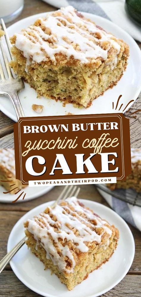 This Brown Butter Zucchini Coffee Cake is a delicious baked zucchini recipe you have to try at home! Topped with streusel and a homemade glaze, this fresh zucchini recipe is one of the best! Pin this recipe. Zucchini Coffee Cake, Chocolate Crispy Treats, Chicken Recipes Juicy, Butter Zucchini, Homemade Glaze, Zucchini Recipes Baked, Zucchini Cakes Recipe, Zucchini Recipes Dessert, Cinnamon Glaze