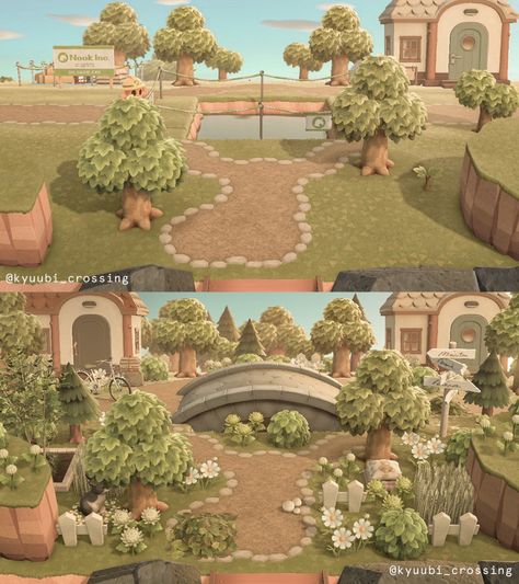 Acnh Island Cottagecore Entrance, Animal Crossing Land Ideas, Cute Acnh Entrance Ideas, Acnh Island Entrance Ideas Cottagecore, Acnh Cottage Core Entrance, Acnh Entrance Inspiration Cottage Core, Acnh Island Design Ideas Entrance, Animal Crossing Cottagecore Entrance, Acnh Town Entrance