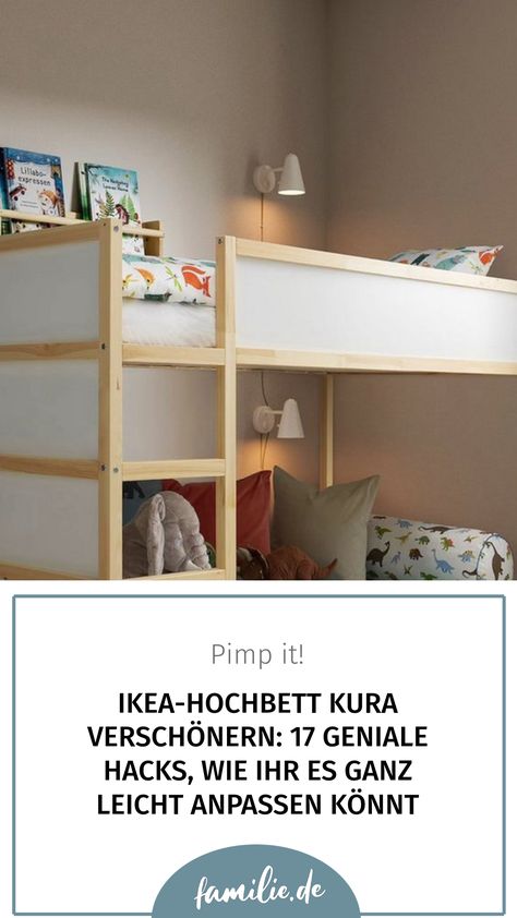 Ihr habt ein IKEA KURA Kinderbett und wollt etwas ganz Besonderes daraus machen? Wir haben die 17 schönsten IKEA KURA Hacks für euch. Ikea Kura Hack, Kura Hack, Ikea Kura, Baby Zimmer