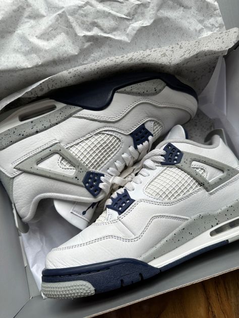 Midnight 4s, Jordan 4s Midnight Navy, Jordan 4 Midnight Navy, 4s Jordans, Jordan 4’s, Dr Shoes, Preppy Shoes, Jordan 4s, Jordan Shoes Retro