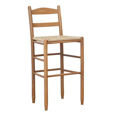 Dixie 30-Inch Shaker Style Ladder Back Bar Stool - Add a classic touch to your kitchen or bar with the Dixie 30-Inch Shaker Style Ladder Back Counter Stool. This hand-crafted barstool is made in the tr... Wood Bar Counter, Ladder Back Chairs, Bar Stools With Backs, 30 Bar Stools, Back Bar, Blue Chair, Modern Bar Stools, Wood Bar, Kitchen Reno