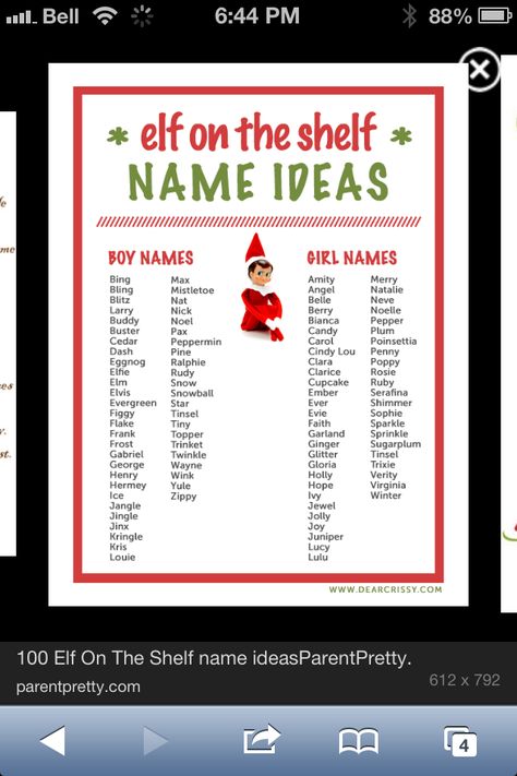 Letter Elf On Shelf Names, Elf On The Shelf Names, Elf Names, Awesome Elf On The Shelf Ideas, Xmas Elf, Elf Antics, Elf Fun, Girl Elf, Buddy The Elf