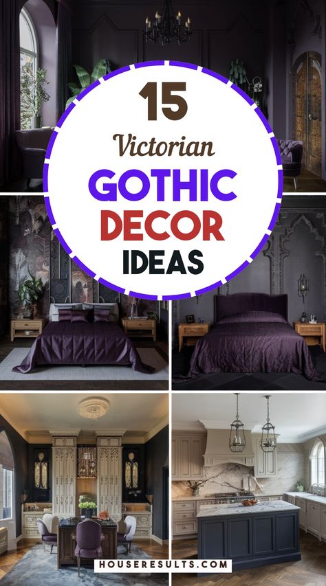 Victorian Gothic decor is a fusion of elegance and drama, and if you love any of those, then Victorian Gothic decor is perfect for you. It is quite a unique style, and the composition would not only envelop and enchant the atmosphere of your home but also provide you with a sophisticated yet mysterious ambiance. Modern Gothic Home Interiors, Dark Moody Home Decor, Goth Home Decor Diy, Rustic Gothic Home Decor, Diy Gothic Decor Crafts, Gothic Decor Diy, Romantic Gothic Home Decor, Vintage Gothic Home Decor, Modern Gothic Home