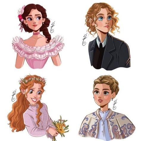 Little Women Fanart, Women Fanart, March Sisters, Sisters Art, Little Women, Hair Styles, Disney, Hair, Art