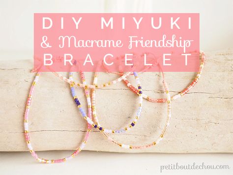 DIY Miyuki & Macrame Friendship Bracelet Embroidery Floss Bracelets, Floss Bracelets, Friendship Bracelets Easy, Bracelet Miyuki, Embroidery Bracelets, Bracelets With Meaning, Beading Cord, Miyuki Bracelet, Pola Gelang