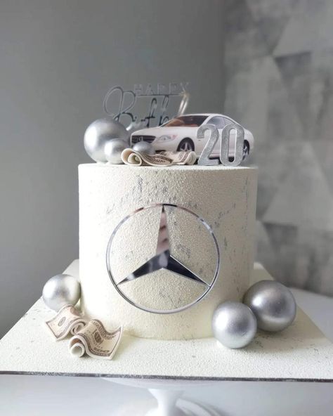 Cars Birthday Cake Ideas, Mercedes Cakes For Men, Birthday Cake Idea For Men, Car Cake Ideas For Men, Mercedes Cake Birthdays, Men Cakes Birthday Creative, Bday Cake For Men, Mercedes Benz Cake, Mercedes Torte