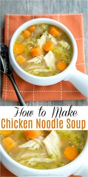 Learn how to make homemade Chicken Noodle Soup using a whole roaster chicken. It's simple to make & a staple during those cold winter months. #soup #souprecipes #souprecipeseasy #chicken #chickenfoodrecipes #chickensoup #homemade #recipes Roaster Chicken, Chicken Noodle Soup Crock Pot, Chicken Noodle Soup Easy, Homemade Chicken Noodle, Homemade Chicken Stock, Whole Roasted Chicken, Homemade Noodles, Chicken Noodle Soup Homemade, Small Pasta