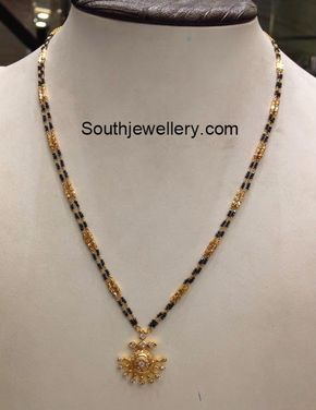 Two layered black diamonds mangalsutra with pendent Sutram Designs, Black Diamonds Mangalsutra, Long Nallapusalu, Naj Jewellery, Black Beads Chain, Black Beats, Black Beads Mangalsutra, Black Beads Mangalsutra Design, Diamond Mangalsutra